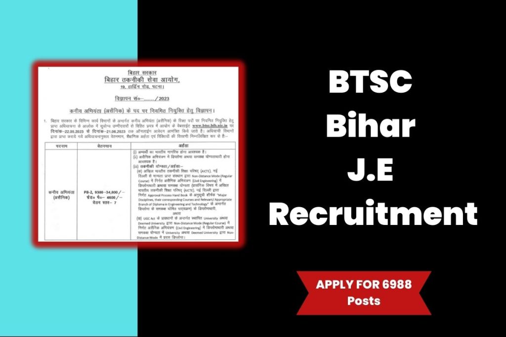 BTSC Bihar J.E Recruitment