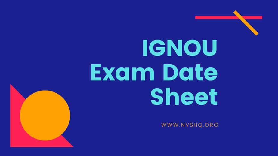 IGNOU TEE Date Sheet Dec 2023 OUT Exam Dates & Time Table Check