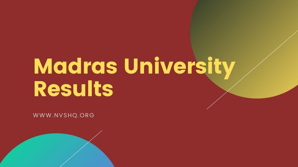 Madras University Results