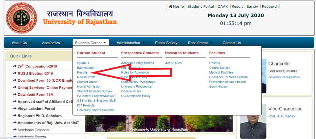 rajasthan-university-revaluation-result-2020