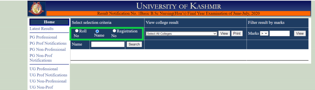 Kashmir University Result 2021 Out Ba B Sc B Com 1st 3rd 5th Sem