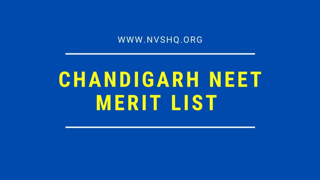 Chandigarh NEET Merit List