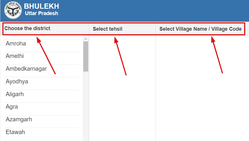 Select-village-code-details