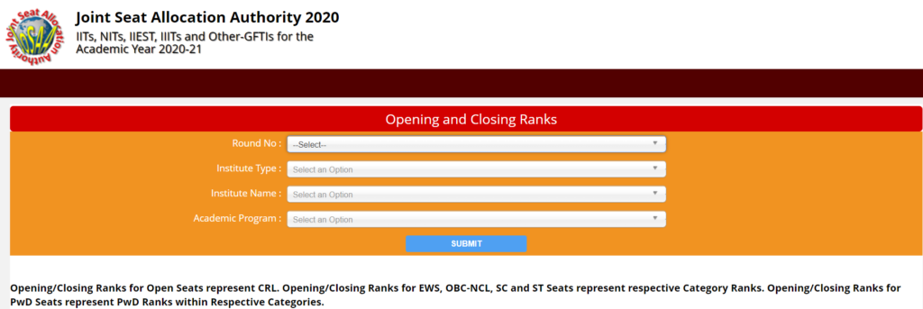 josaa-openingandclosing-ranks-2020-21
