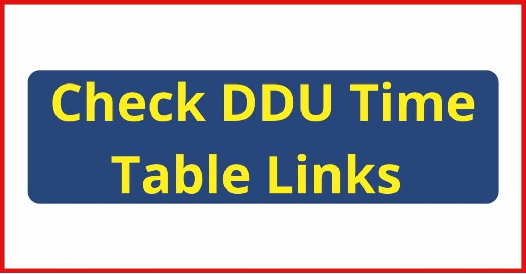 DDU Time Table