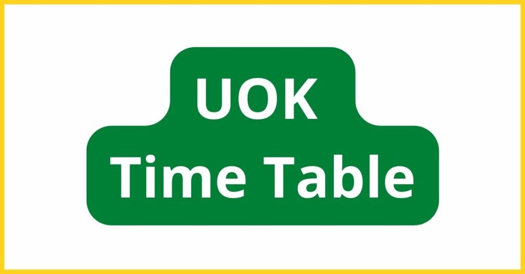 UOK Time Table