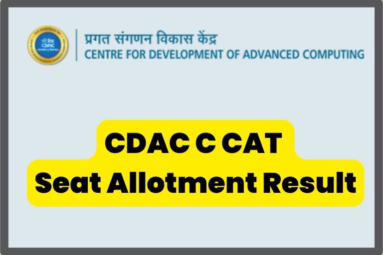 CDAC CCAT 1st Seat Allotment Result 2023 (OUT) Check link
