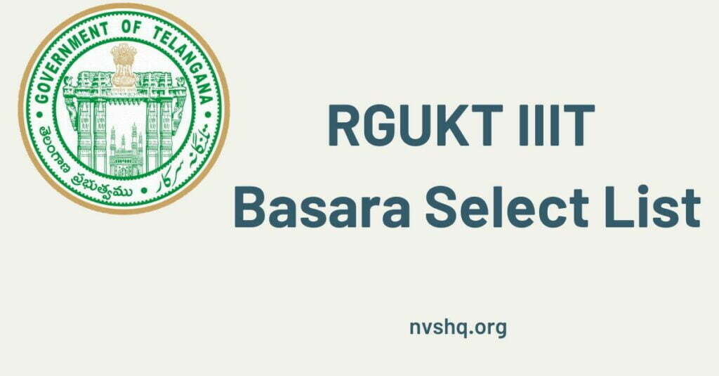 RGUKT IIIT Basara Select List