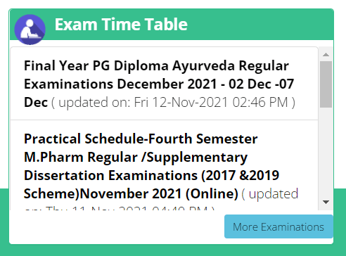 exam time table notice box