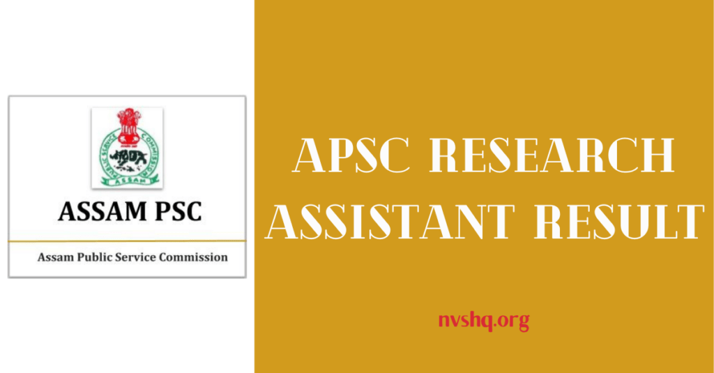 APSC Research Assistant Result