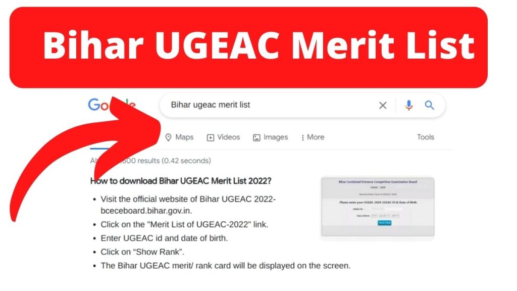 Bihar UGEAC Merit List