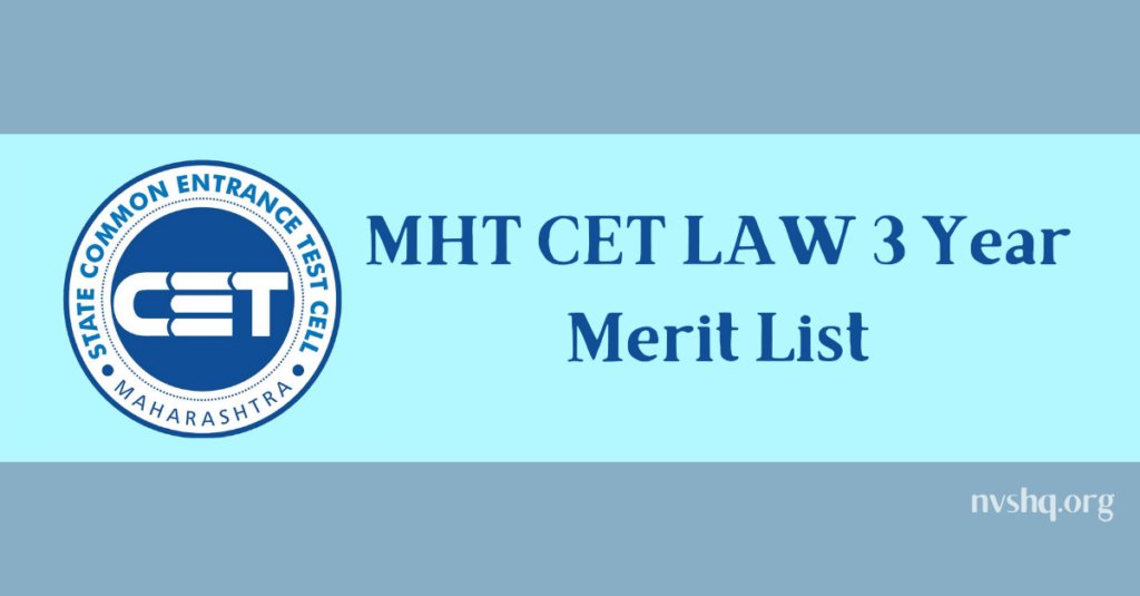 MHT CET LAW 3 Year Merit List