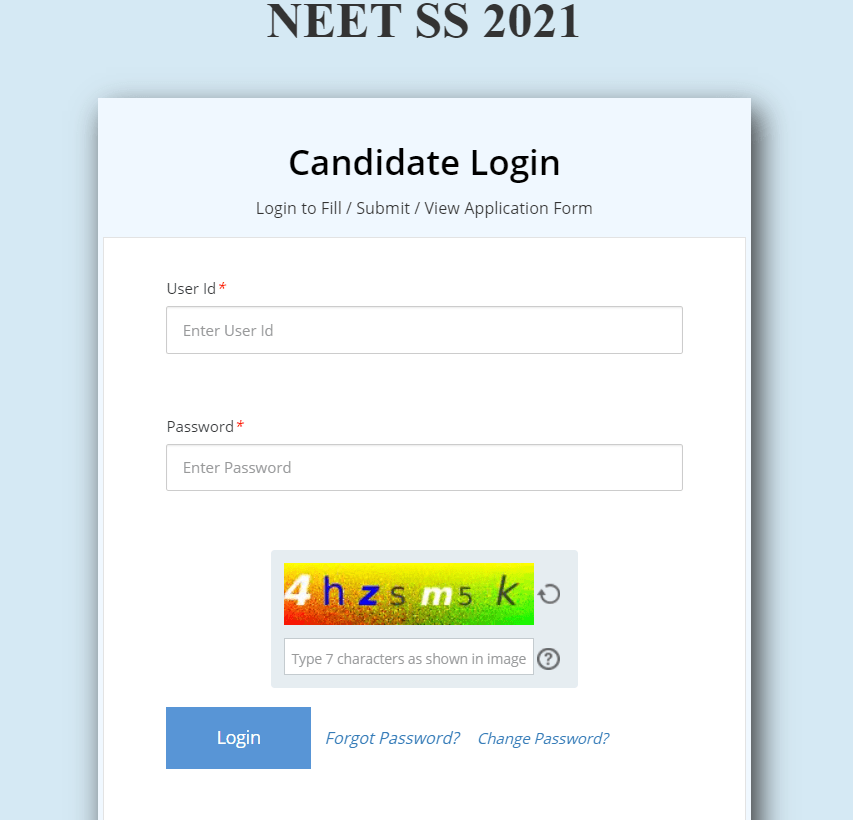 download NEET SS Admit Card
