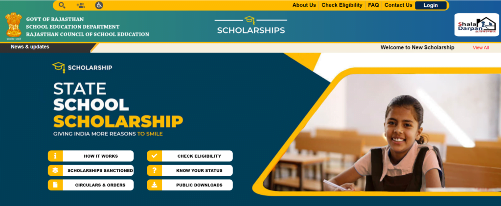Scholarships on Shaladarpan Login Portal 