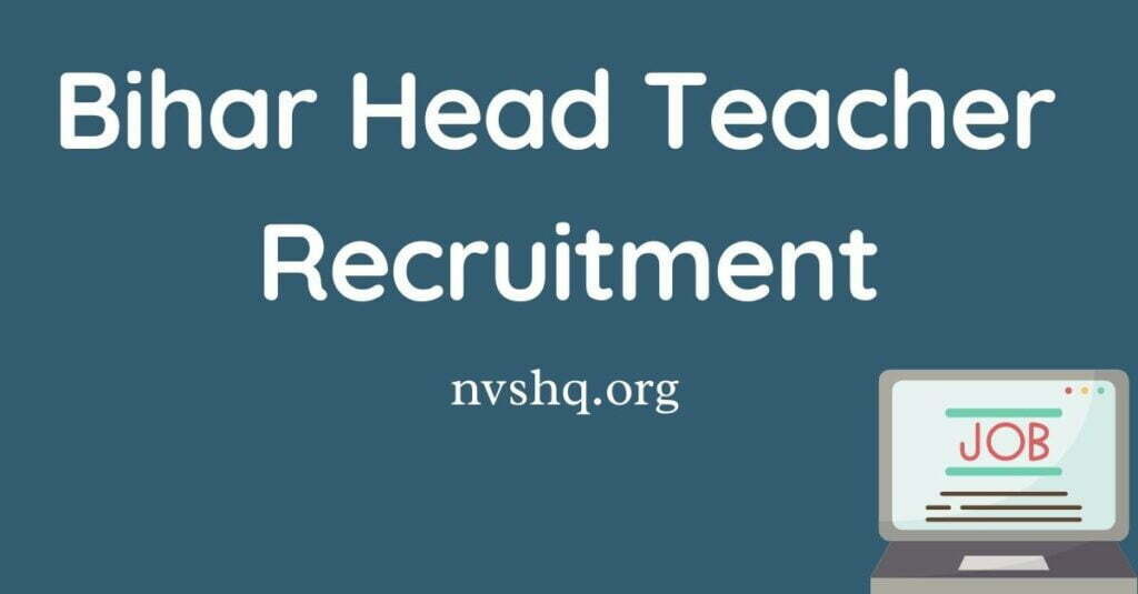 Bihar Head Teacher Recruitment