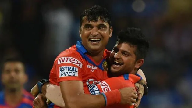 Tambe, after a taking wicket for Gujarat Lions in 2016