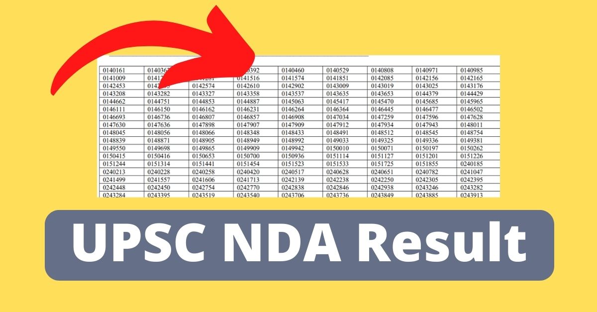 UPSC NDA Result 2023 OUT; Name Wise NDA 2 Result List PDF Link