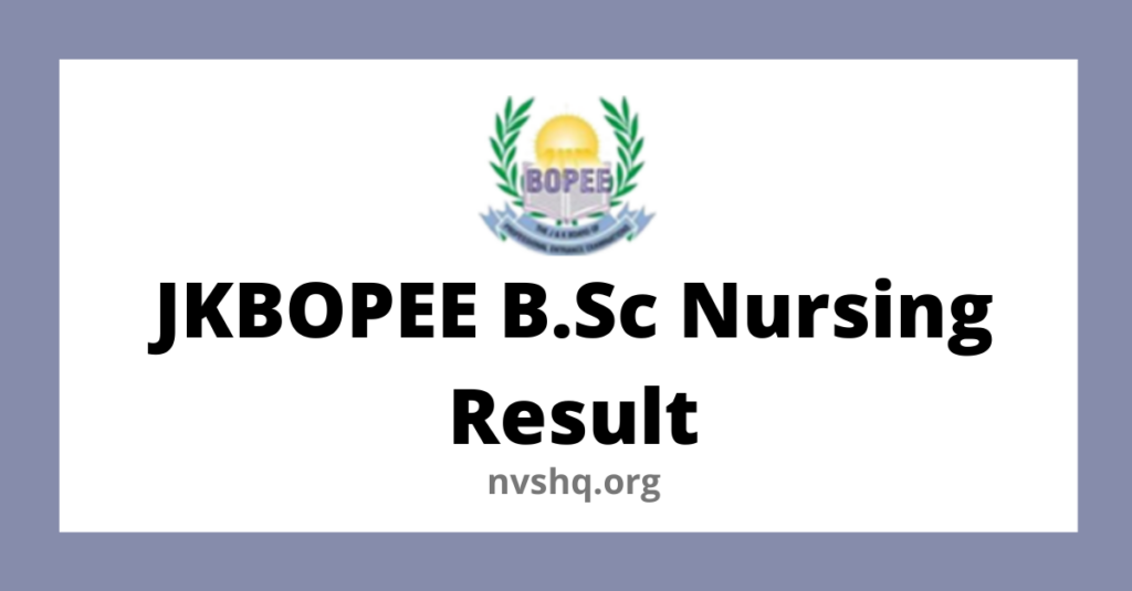 JKBOPEE B.Sc Nursing Result
