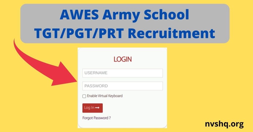 AWES Army School TGT/PGT/PRT Recruitment