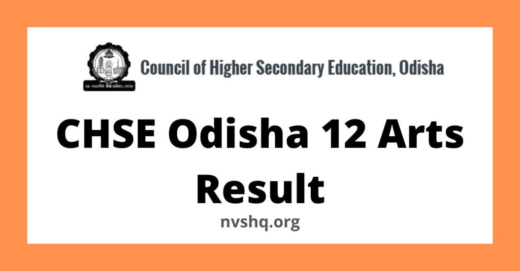CHSE Odisha 12 Arts Result at orissaresults.nic.in