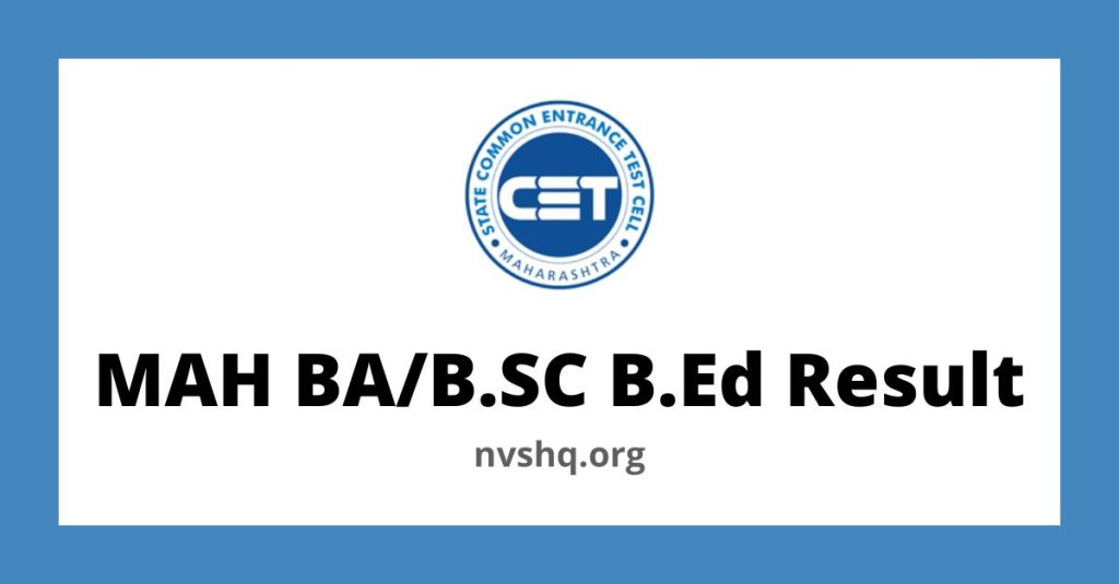 MAH BA/B.SC B.Ed Result for Common Entrance Test