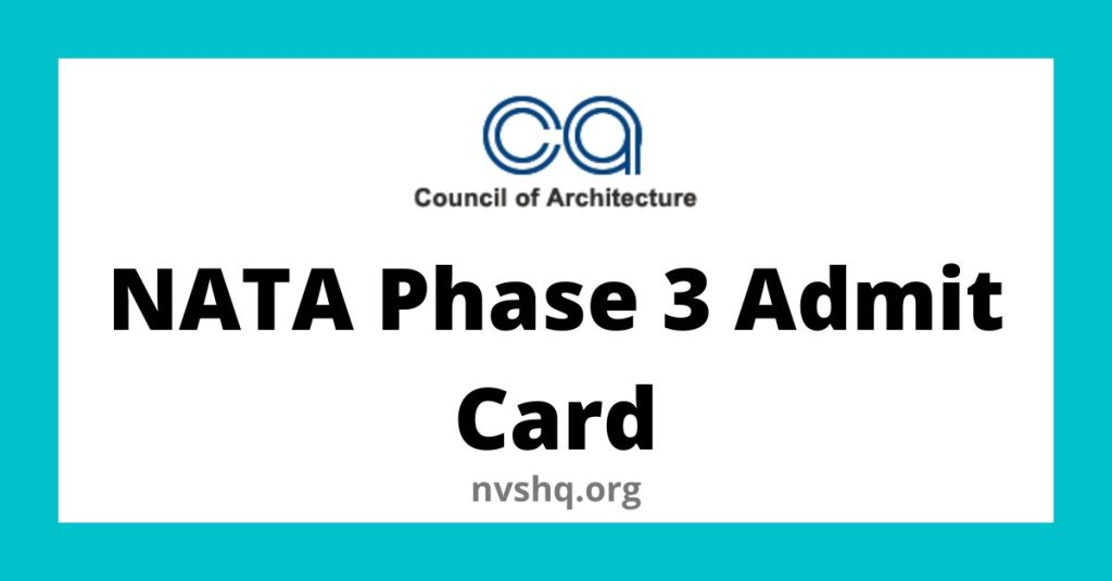 Download Architecture NATA Phase 3 Admit Card