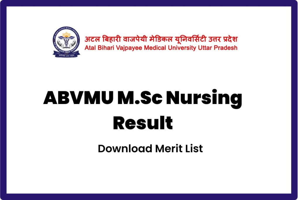 ABVMU M.Sc Nursing Result