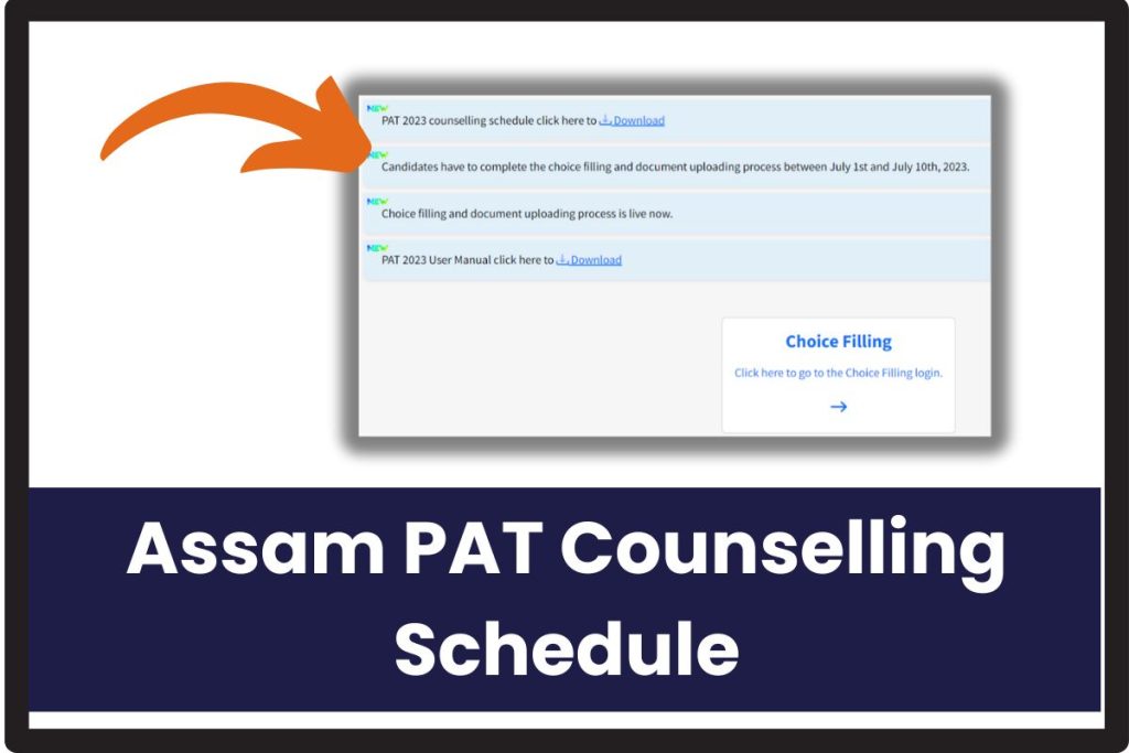 Assam PAT Counselling Schedule