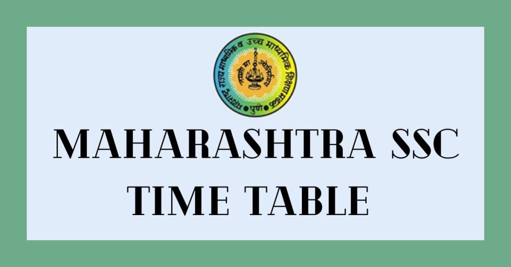Maharashtra SSC Time Table Download pdf