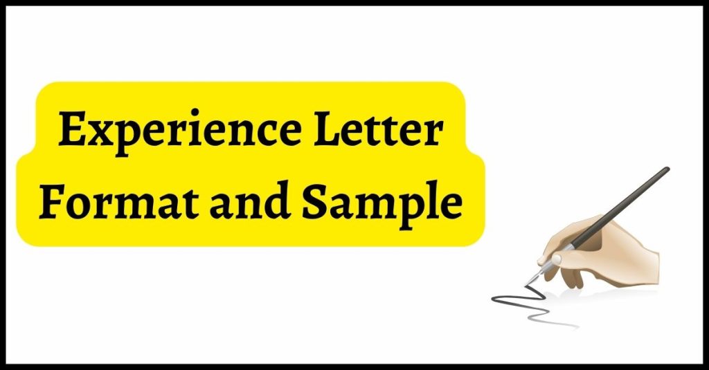 Experience Letter Format And Sample How To Write Work Experience Letter 