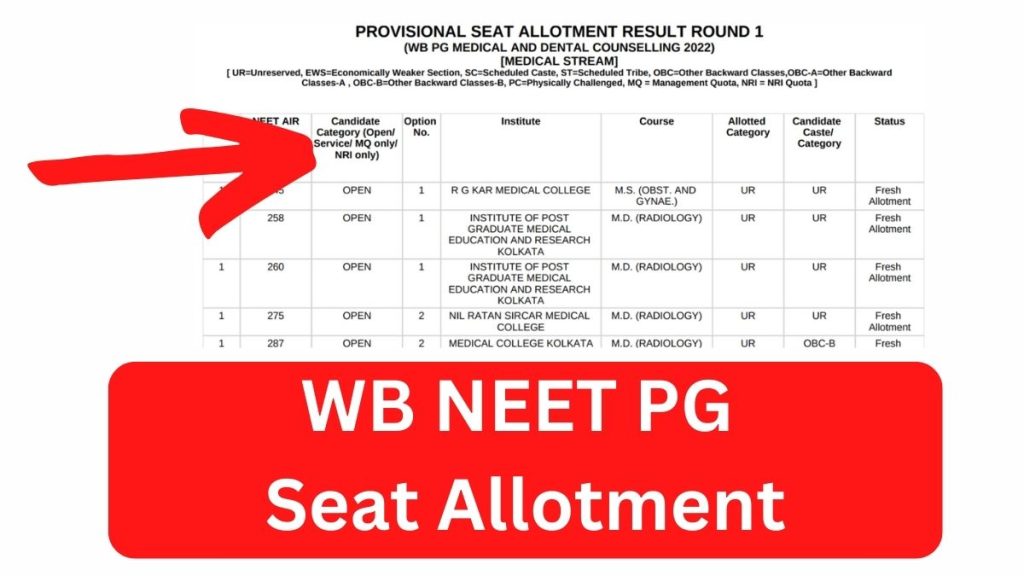 WB NEET PG Seat Allotment