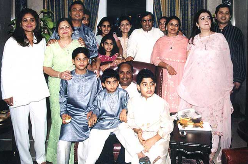 Dhirubhai ambani family photo