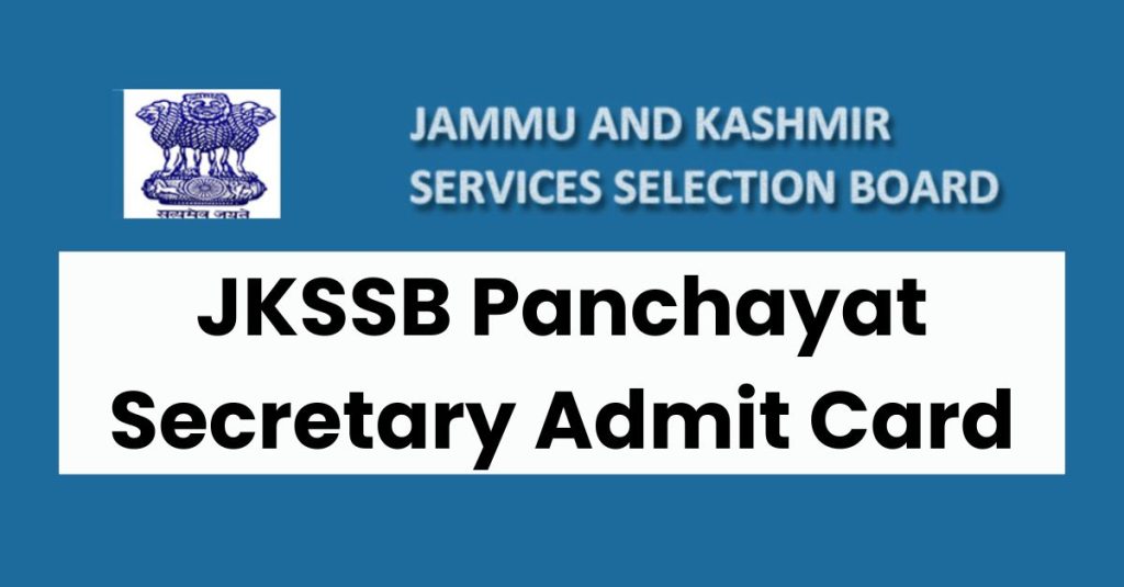 JKSSB Panchayat Secretary Admit Card