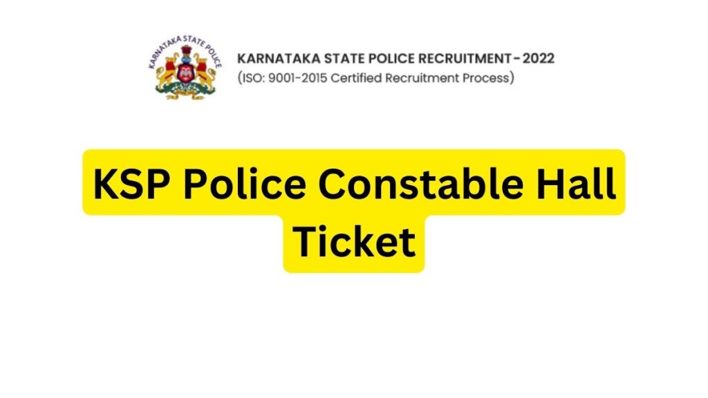 KSP Police Constable Hall Ticket
