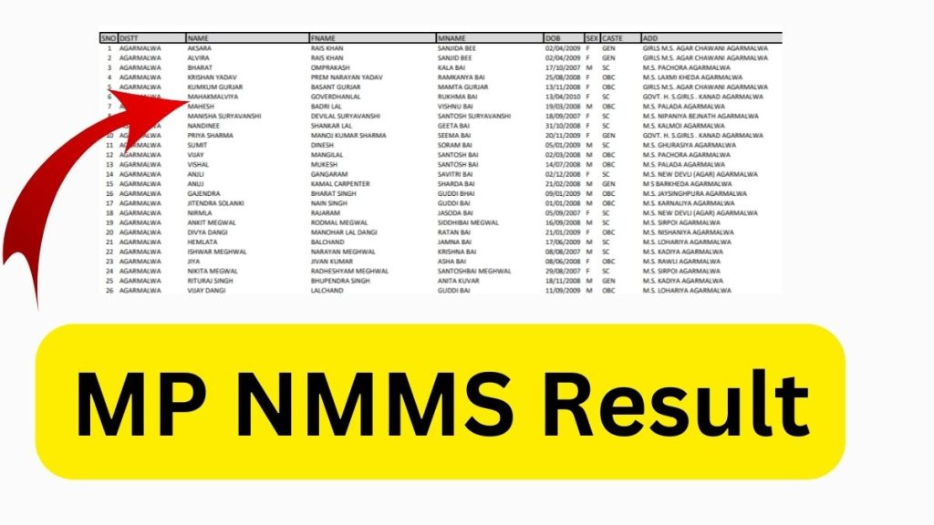 MP NMMS Result