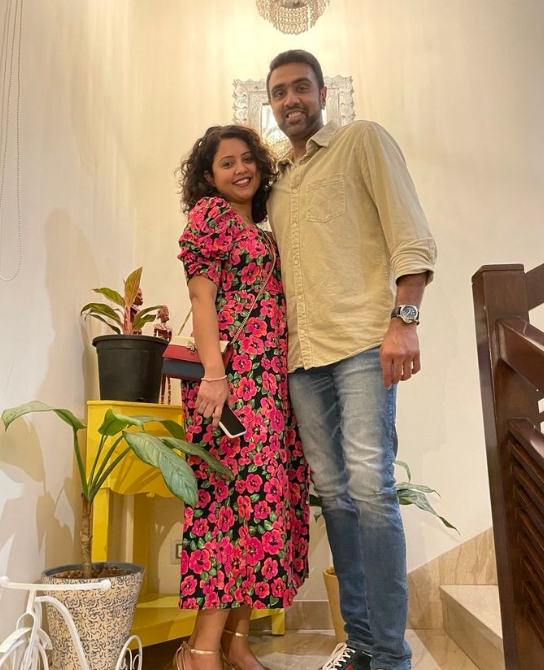 Ravichandran Ashwin and his wife
