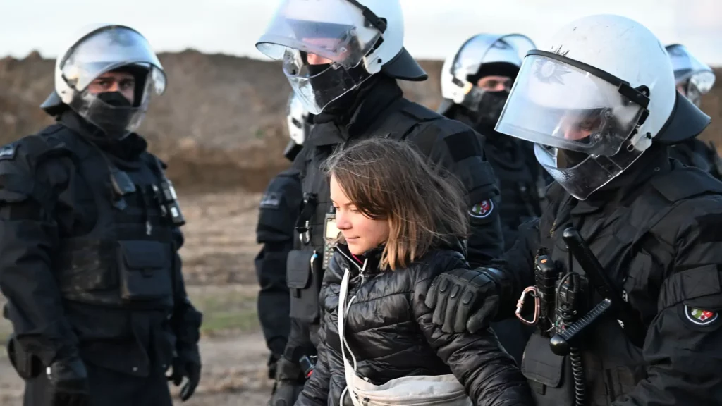 Greta's detention by German Police for Coal Mine Protest