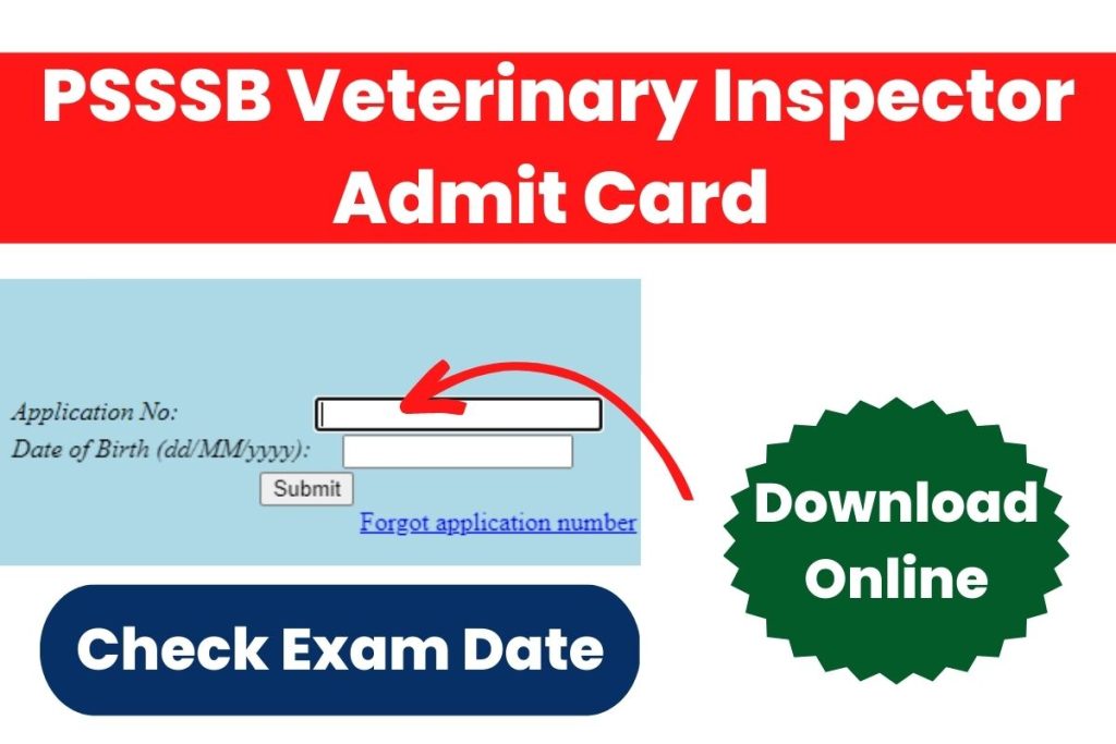 PSSSB Veterinary Inspector Admit Card