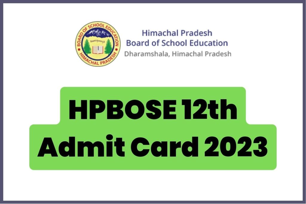 HPBOSE 12th Admit Card 2023