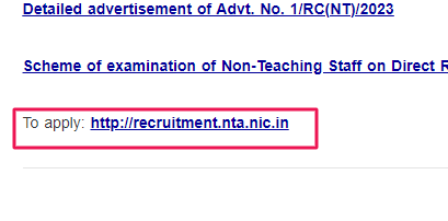 JNU Non-Teaching Application Link