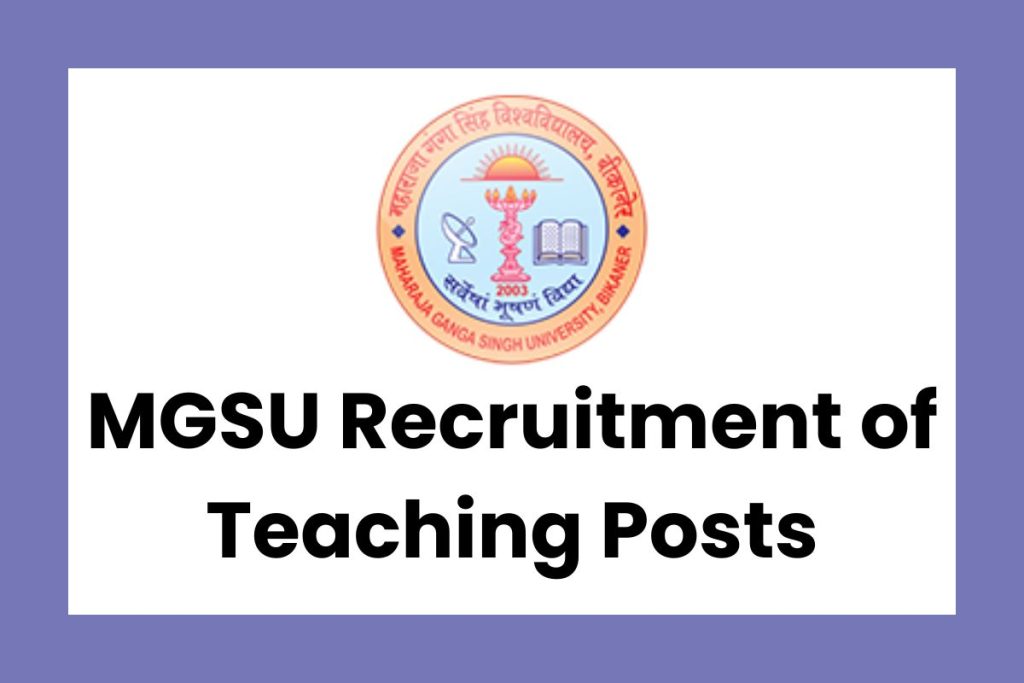 MGSU Recruitment of Teaching Posts
