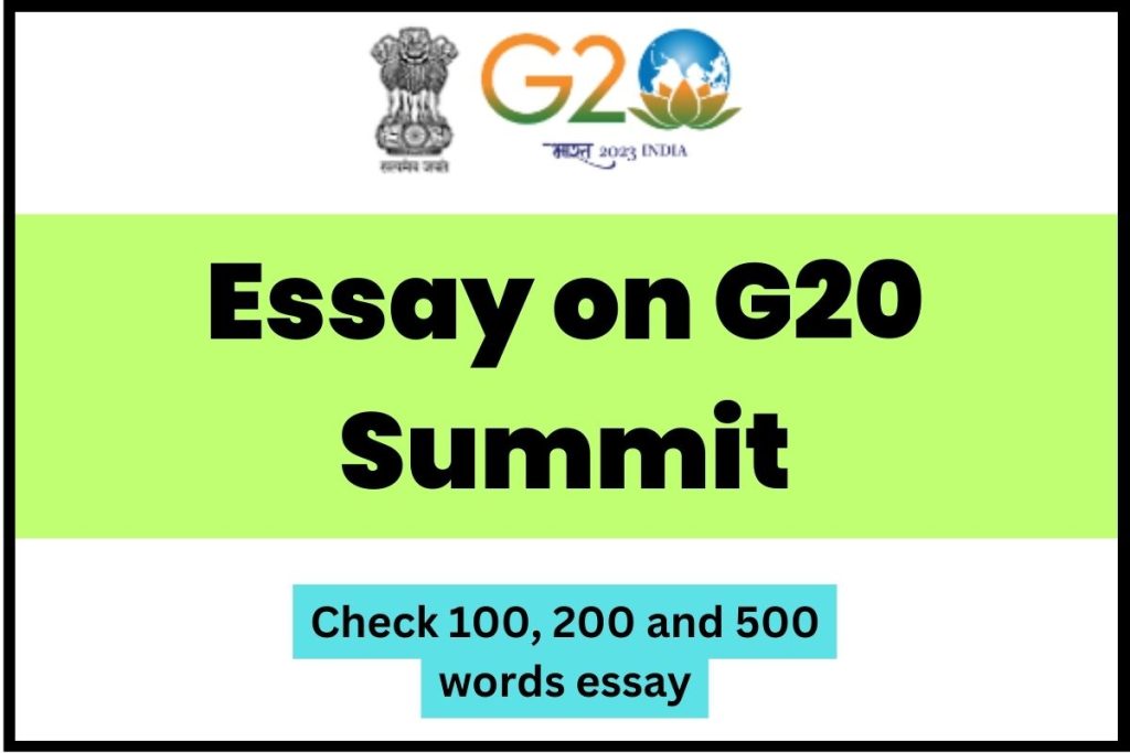 Essay on G20 Summit 2023