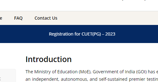 Registration for CUET(PG) – 2023