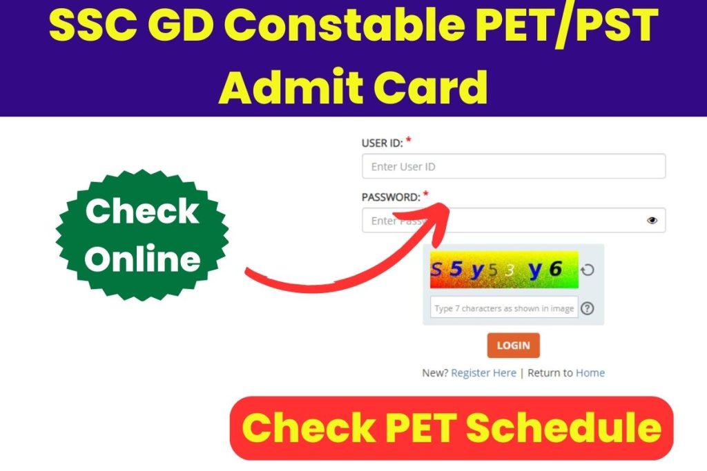 SSC GD Constable PET PST Admit Card