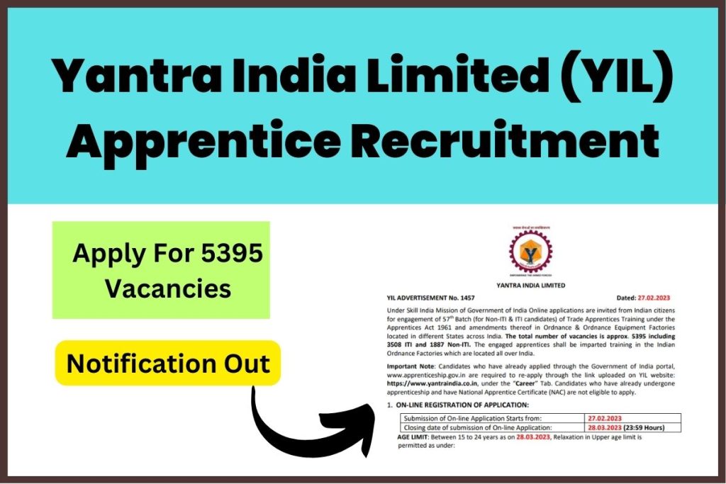 Yantra India Limited (YIL) Apprentice Recruitment