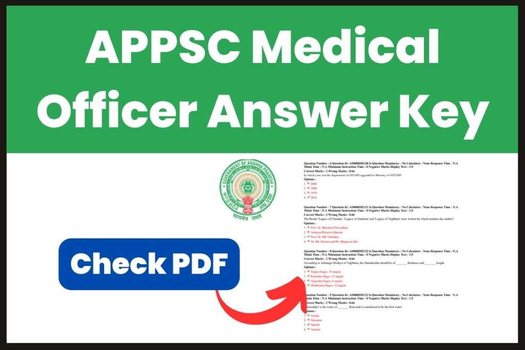 APPSC Medical Officer Answer Key 2023