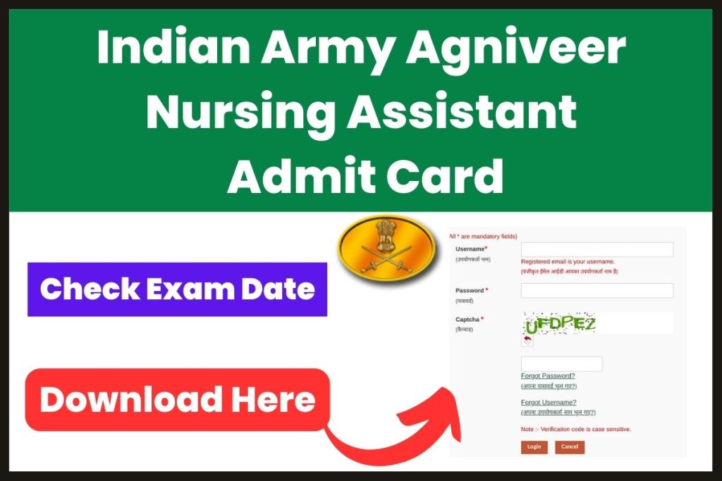 Indian Army Agniveer Nursing Assistant Admit Card 2023