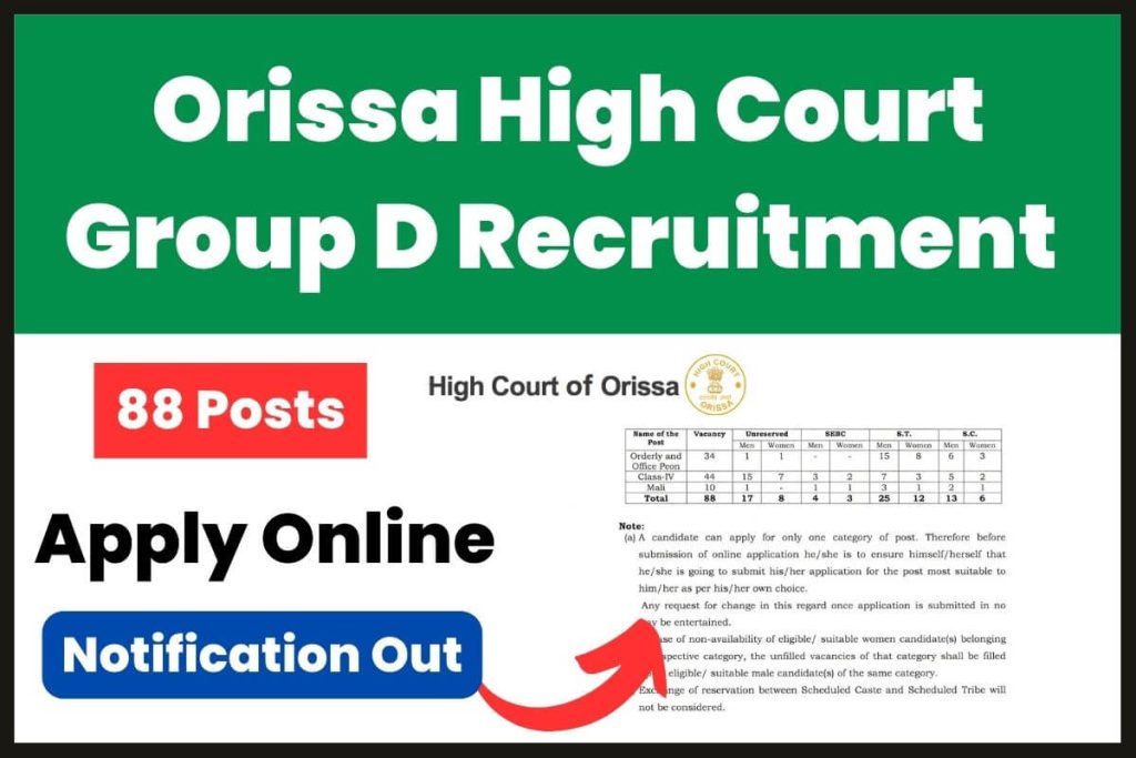 Orissa High Court Group D Recruitment 2023