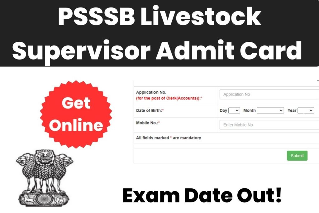 PSSSB Livestock Supervisor Admit Card