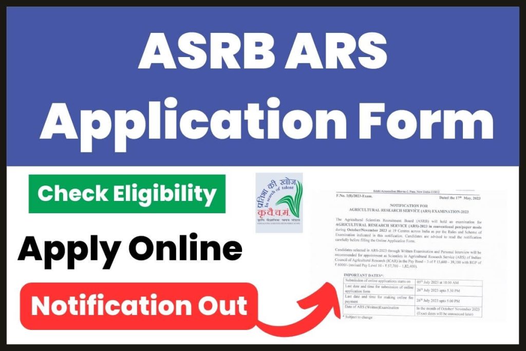 ASRB ARS 2023 Application Form